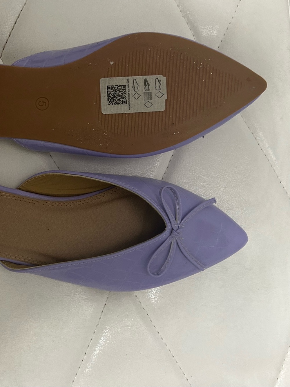 ASOS Lilac Pointed-Toe Bow Flats